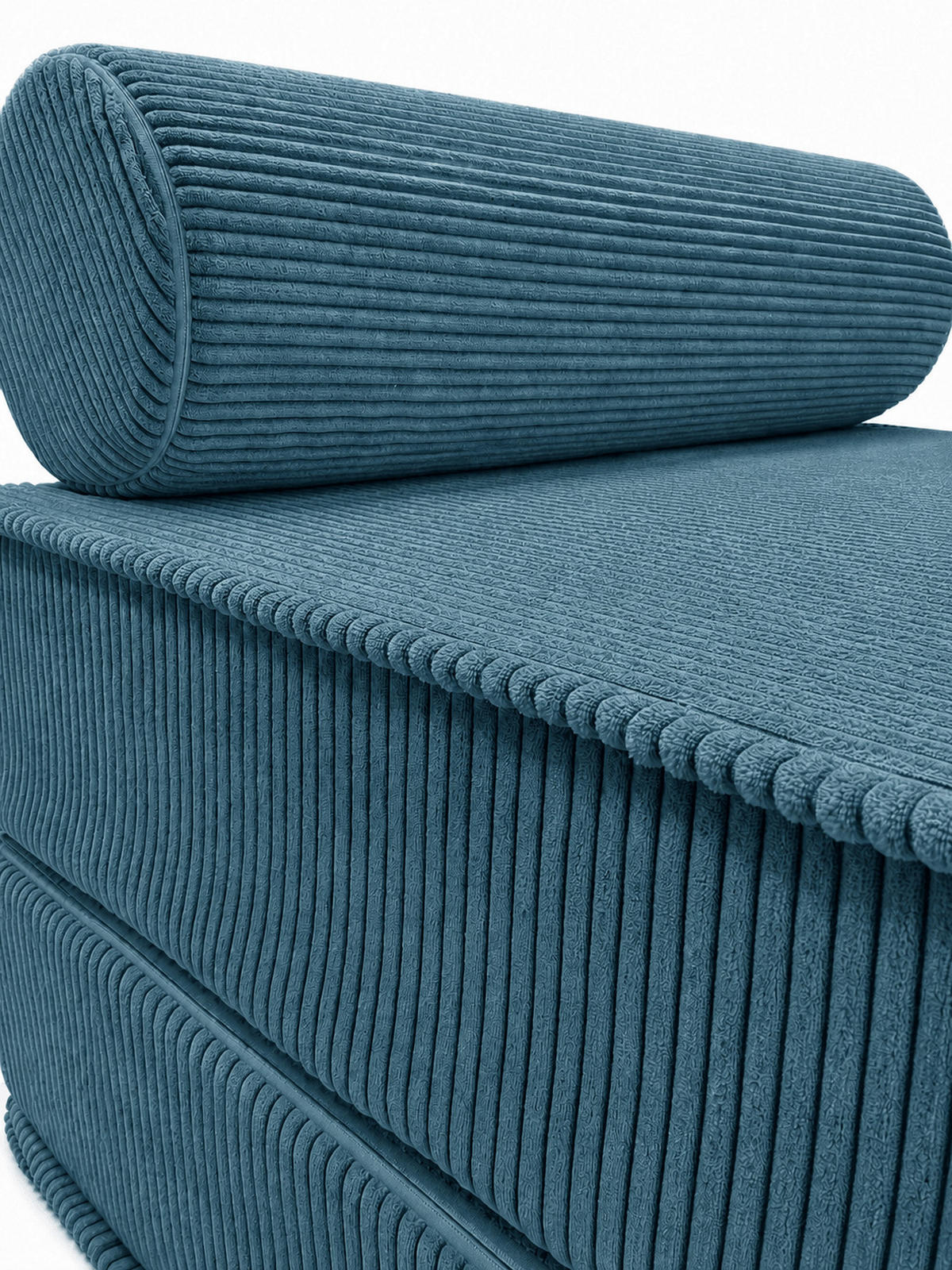 SCHLAFSESSEL ausklappbar, modularer Bodensessel mit Rückenrolle in Türkis - Türkis, Textil (80/62/95cm) - SURB