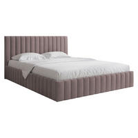 POLSTRBETT Lewezo - Violett/Naturfarben, Holzwerkstoff/Textil (160/200cm) - MIRJAN24