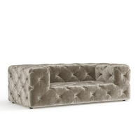 2-SITZER-SOFA Cosimo Beige Chenille - Beige/Schwarz, Holz/Holzwerkstoff (193/71/100cm) - Maison de Reve