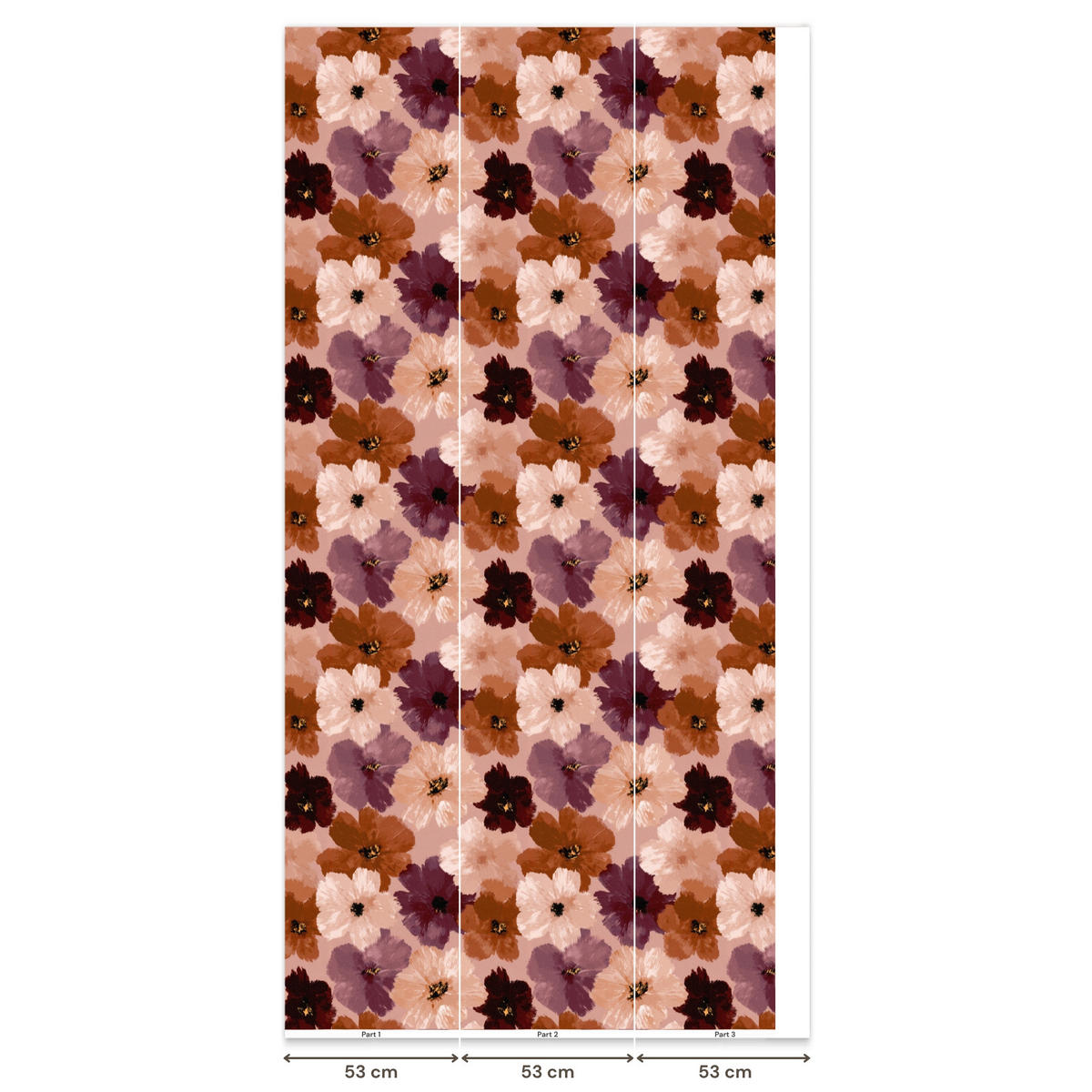 TAPETE - Blumen - Abstrakt - Erdtöne - 160x300 cm - Multicolor, Papier (160/300cm) - OnlyWow
