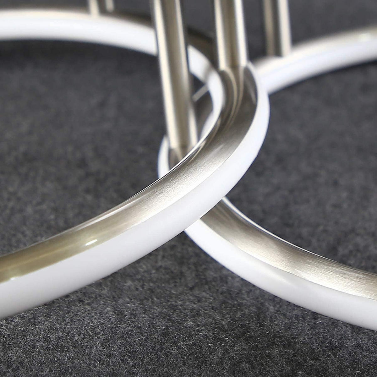 LED-DECKENLEUCHTE Luster 35/44.5/12cm - Silberfarben, Metall (44.5/35/12cm) - Nettlife