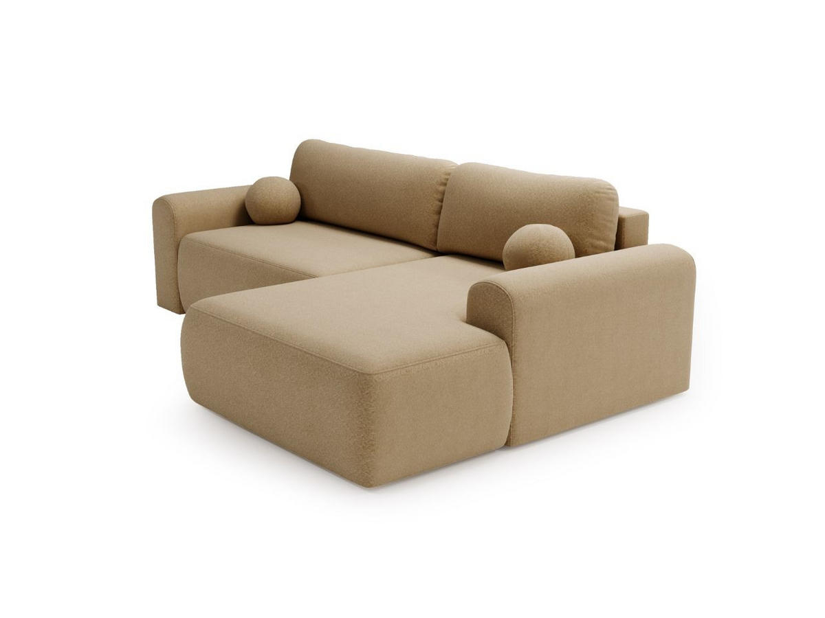 ECKSOFA Savana Hellbraun Links - Hellbraun, Holz/Textil (257/177cm) - Graingold
