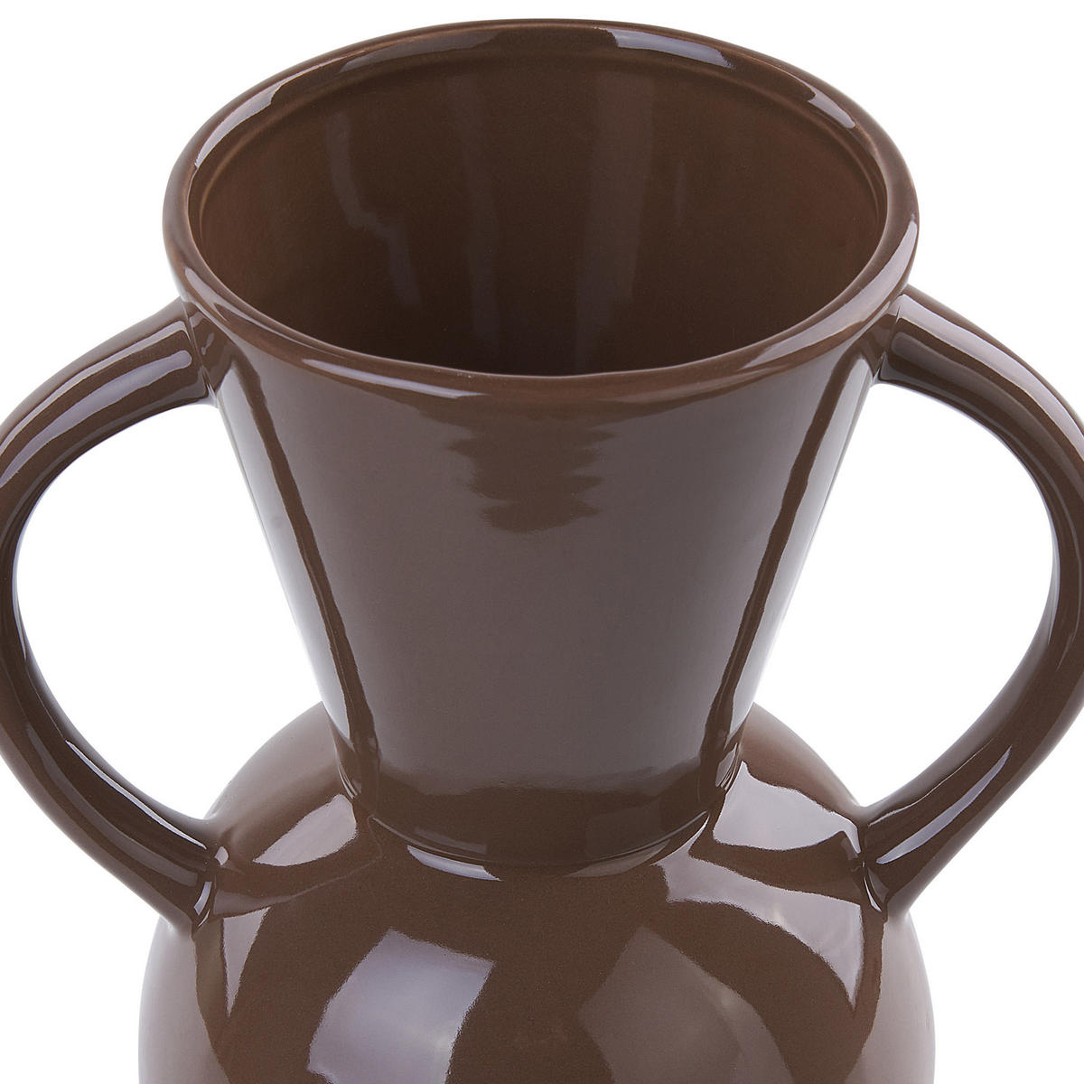 BLUMENVASE Porzellan braun Orestiada - Braun, Keramik (19cm) - Beliani