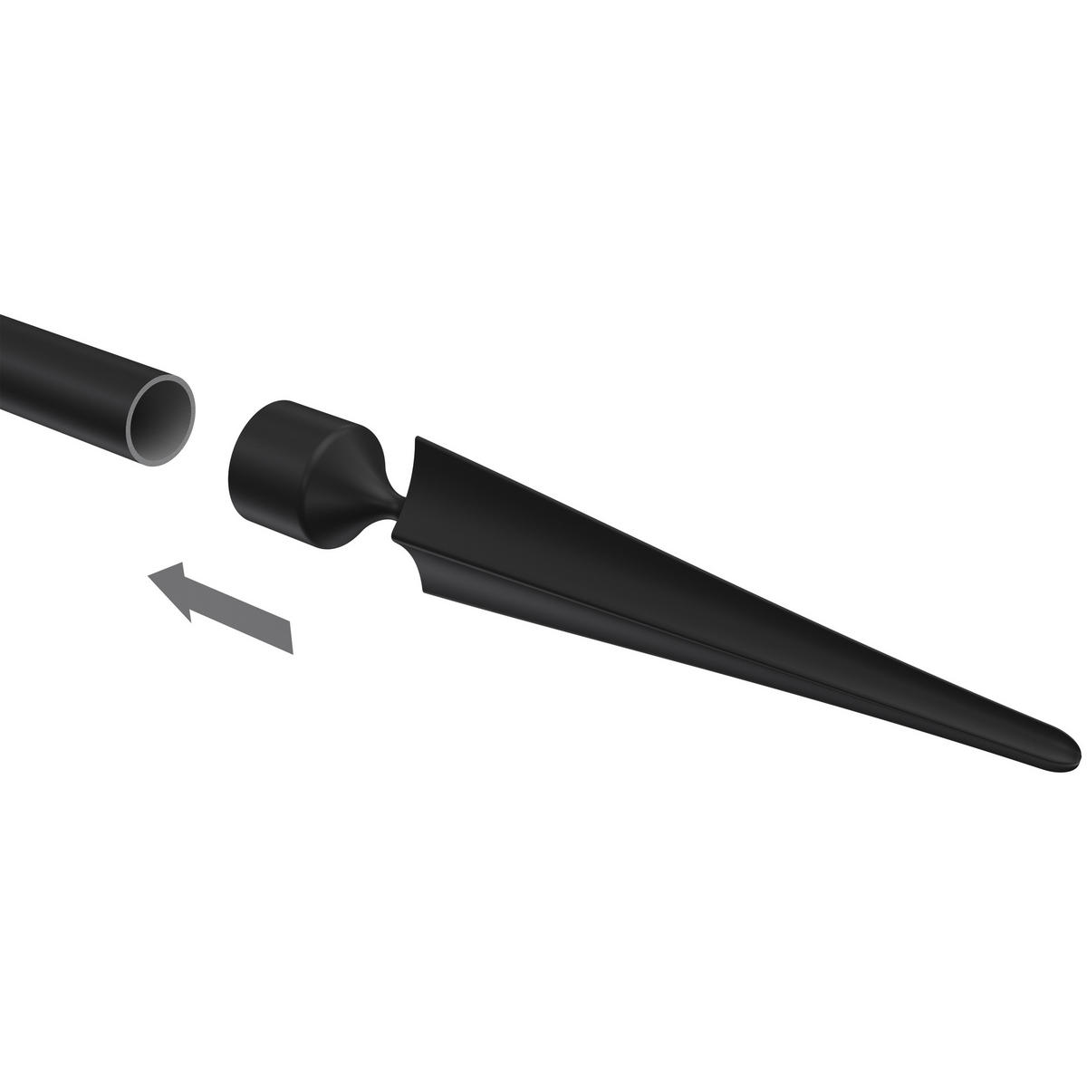 ENDSTÜCKE FÜR GARDINENSTANGEN 16 mm Ø, Lorenzo Schwarz, Packung 2 Stück - Schwarz, Metall (13.4/2.9/2.9cm) - INTERDECO
