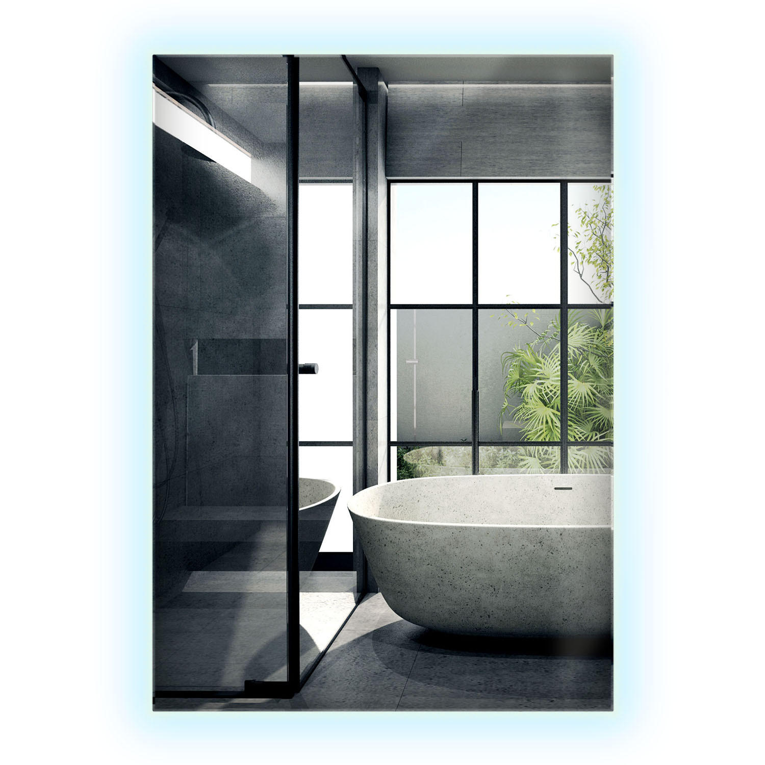 Wallfluent Led-Spiegel Transparent 70x100x0.4 cm