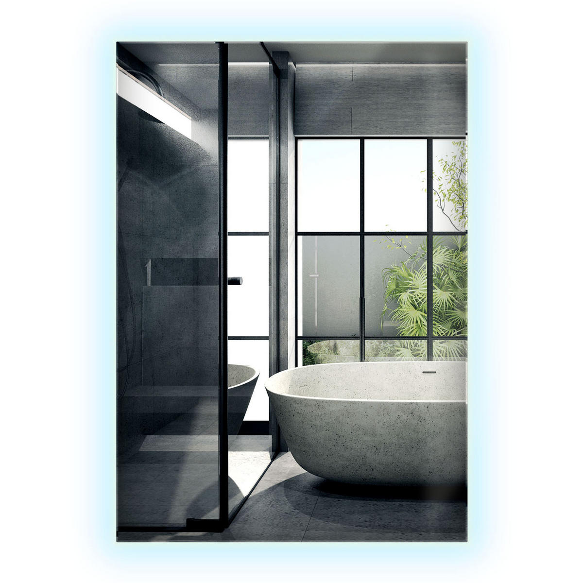 LED-SPIEGEL 100x70 cm Rechteckig Kaltweiß 6000K - Transparent, Glas (70/100/0.4cm) - Wallfluent