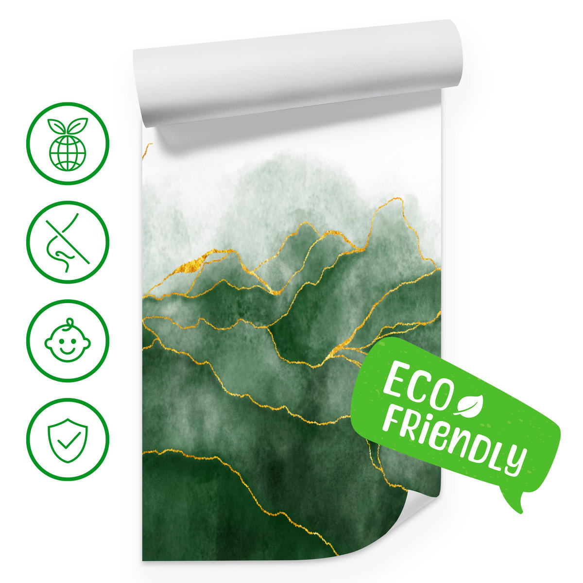 FOTOTAPETE Abstrakte Blätter Glamour Stil 400x280 - Gelb/Weiß, Papier (400/280cm) - Muralo