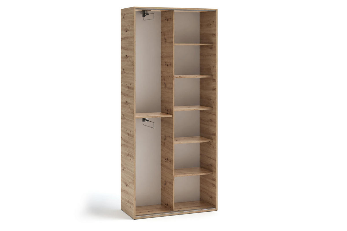 GARDEROBENSCHRANK BENVENO 90/21040 Modern Garderobenschrank Eiche Artisan - Eiche Artisan, Holzwerkstoff (90/210/40cm) - MASSENO