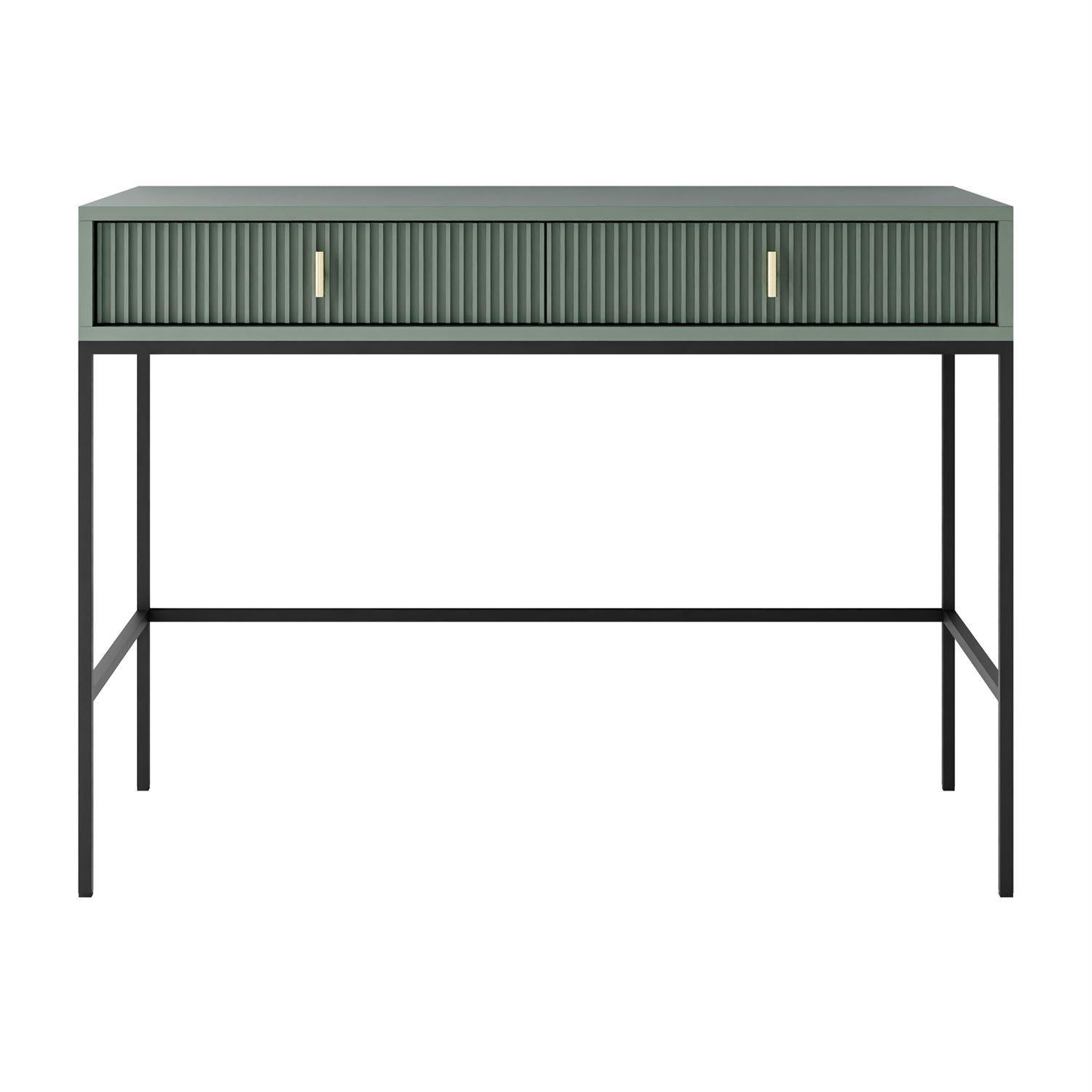KONSOLE MIDNIGHT mit Schubladen auf Gestell grün - Schwarz/Grün, Holzwerkstoff (50/104/77cm) - Lookway