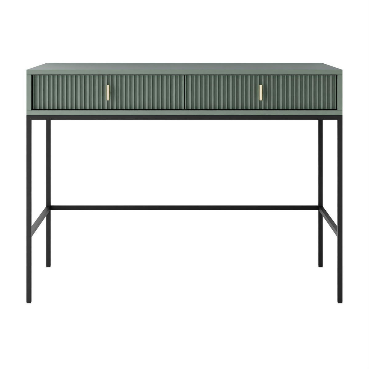 KONSOLE MIDNIGHT mit Schubladen auf Gestell grün - Schwarz/Grün, Holzwerkstoff (50/104/77cm) - Lookway