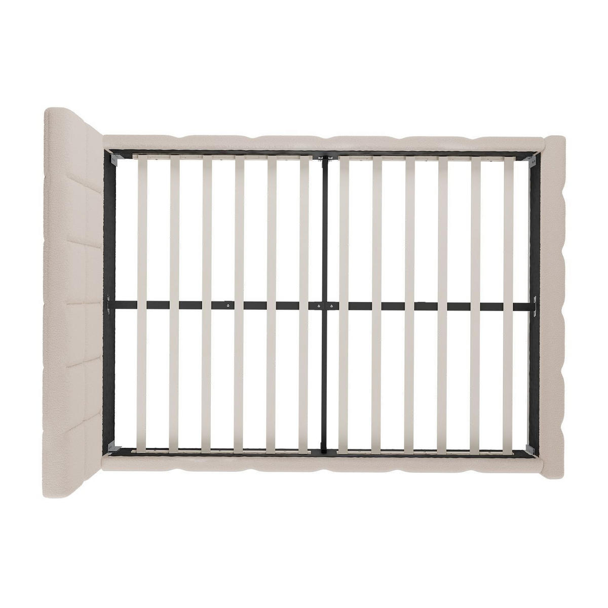 POLSTERBETT Florenz beige 140x200 cm mit Matratze - Beige, Holz (140/200cm) - Juskys