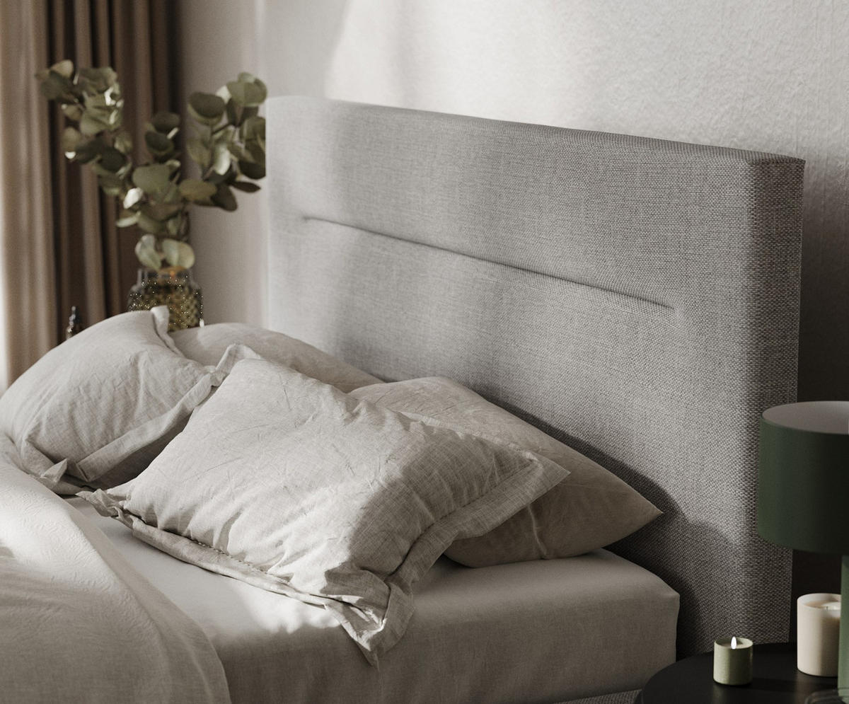 POLSTERBETT Liline 160/200 cm Hellgrau im Inari Stoff - Hellgrau/Schwarz, Holz/Holzwerkstoff (160/200cm) - AltaBeds