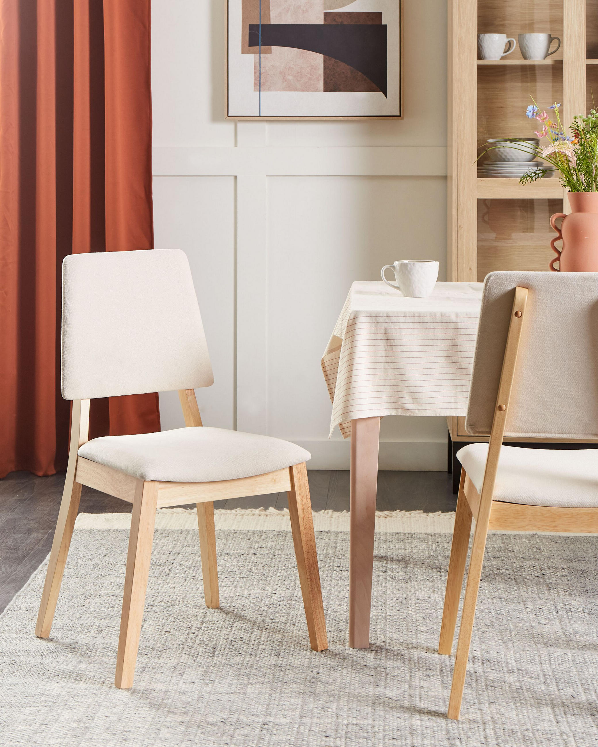 Thumbnail - Beliani Esszimmerstuhl, Hellbraun, Beige, Holz, 52x89x51 cm, Esszimmer, Stühle, Esszimmerstühle, Vierfußstühle