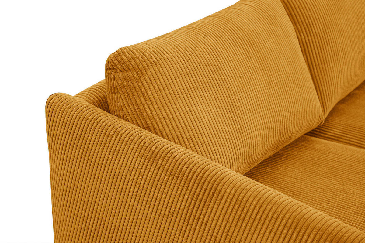 ECKSOFA VILT 4-Sitzer, honig - Schwarz/Honig, Holzwerkstoff/Textil (156/255cm) - Courtois Laville