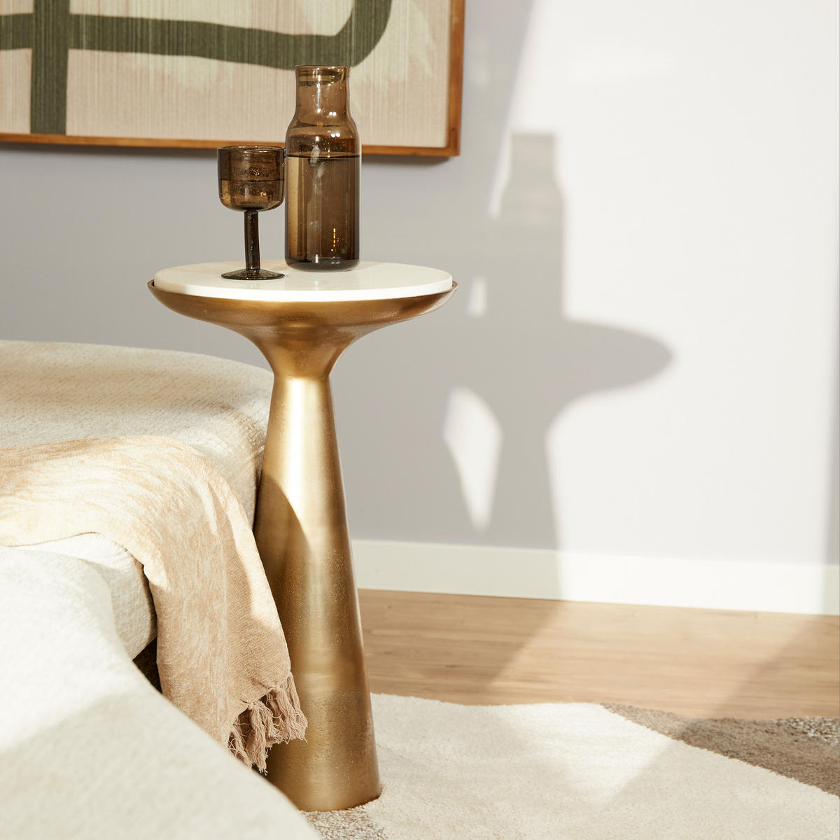 BEISTELLTISCH Essy Weiß 38/38/63 cm - Weiß, Naturmaterialien (38/38/63cm) - Starfurn