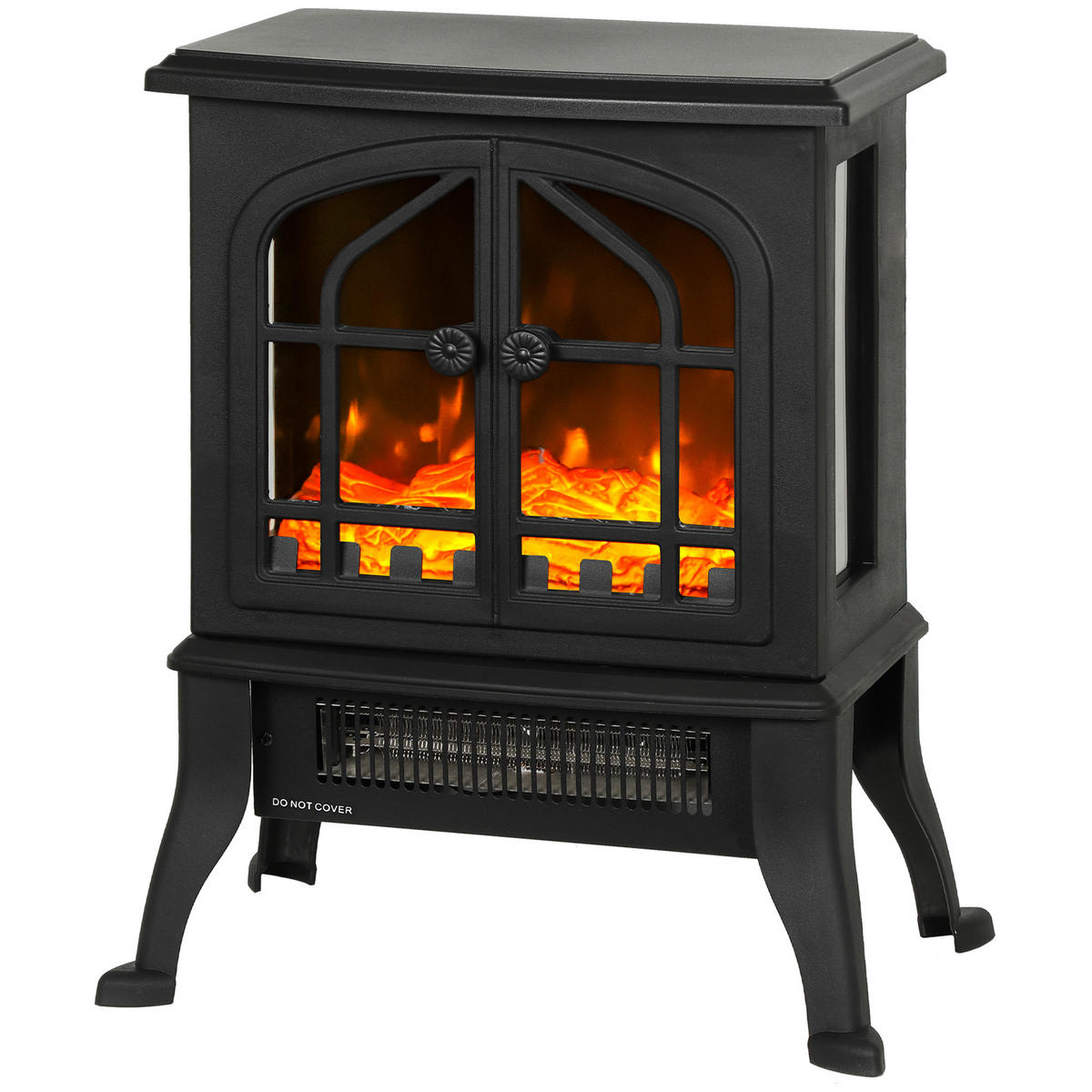 ELEKTROKAMIN DE-17060 3D-Flammeneffekt 900/1800 W Schwarz - Schwarz, Kunststoff (39/48/24cm) - ComfortXL