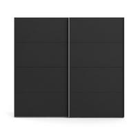 SCHWEBETÜRENSCHRANK mattschwarz - Weiß, Holzwerkstoff (243/221/61cm) - ebuy24