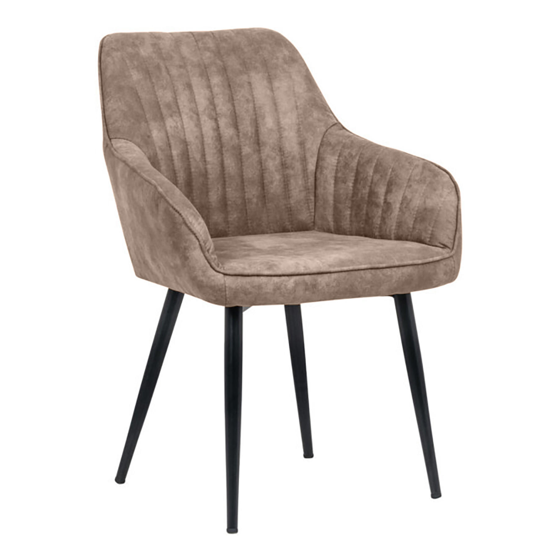ARMLEHNSTUHL TURIN Microfaser Vintage Taupe - Taupe/Schwarz, Textil/Metall (60/84/61cm) - riess-ambiente