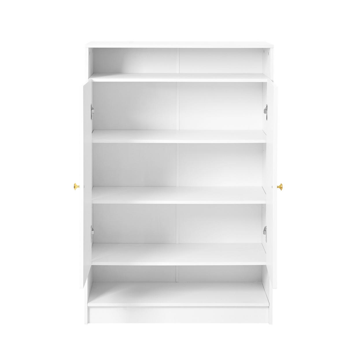 SCHUHSCHRANK mit verstellbaren Einlegeböden 146 x 34 x 109 cm Weiß - Weiß, Holzwerkstoff (34/109/146cm) - Beauniv