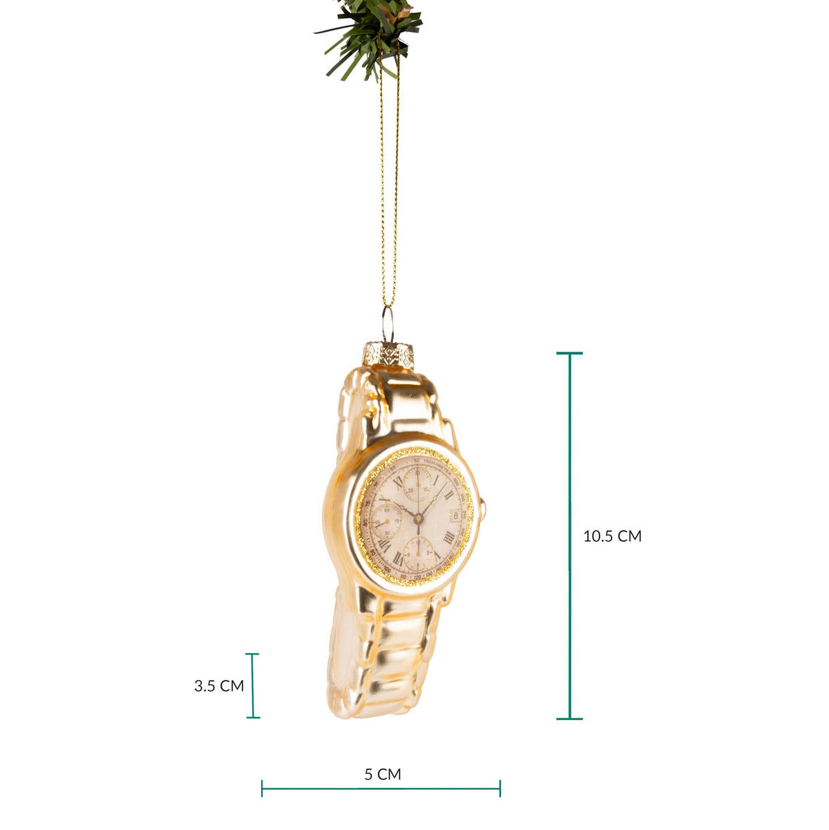 WEIHNACHTSKUGEL Uhr 11 cm - Goldfarben, Glas (4/11/1cm)