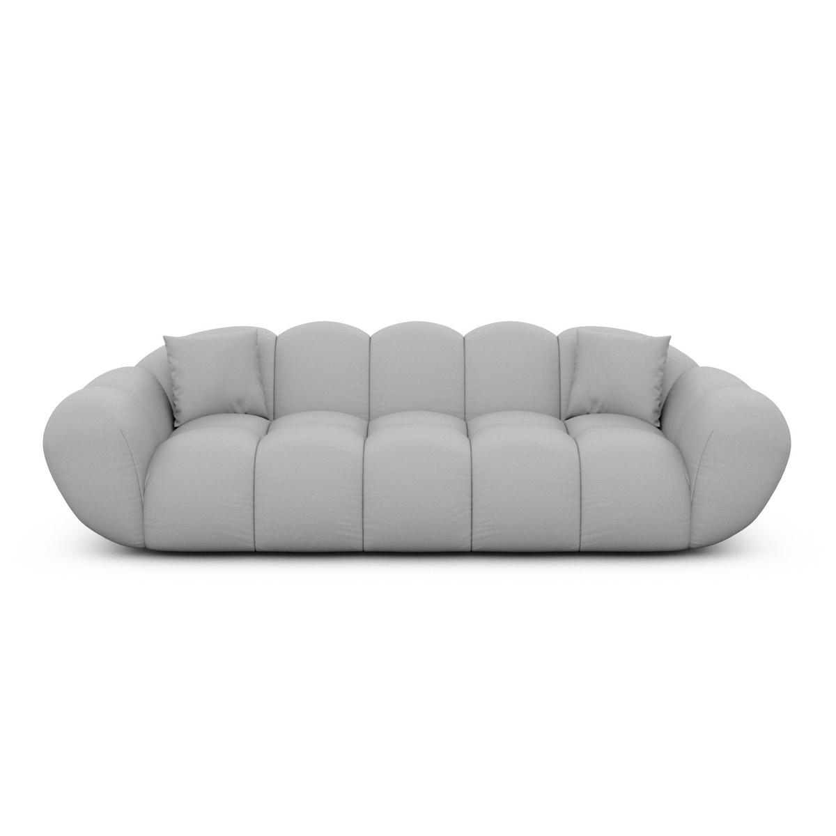 3-SITZER-SOFA Liva Hellgrau Kunstleder - Hellgrau, Kunststoff (223/70/93cm) - VAROYAL