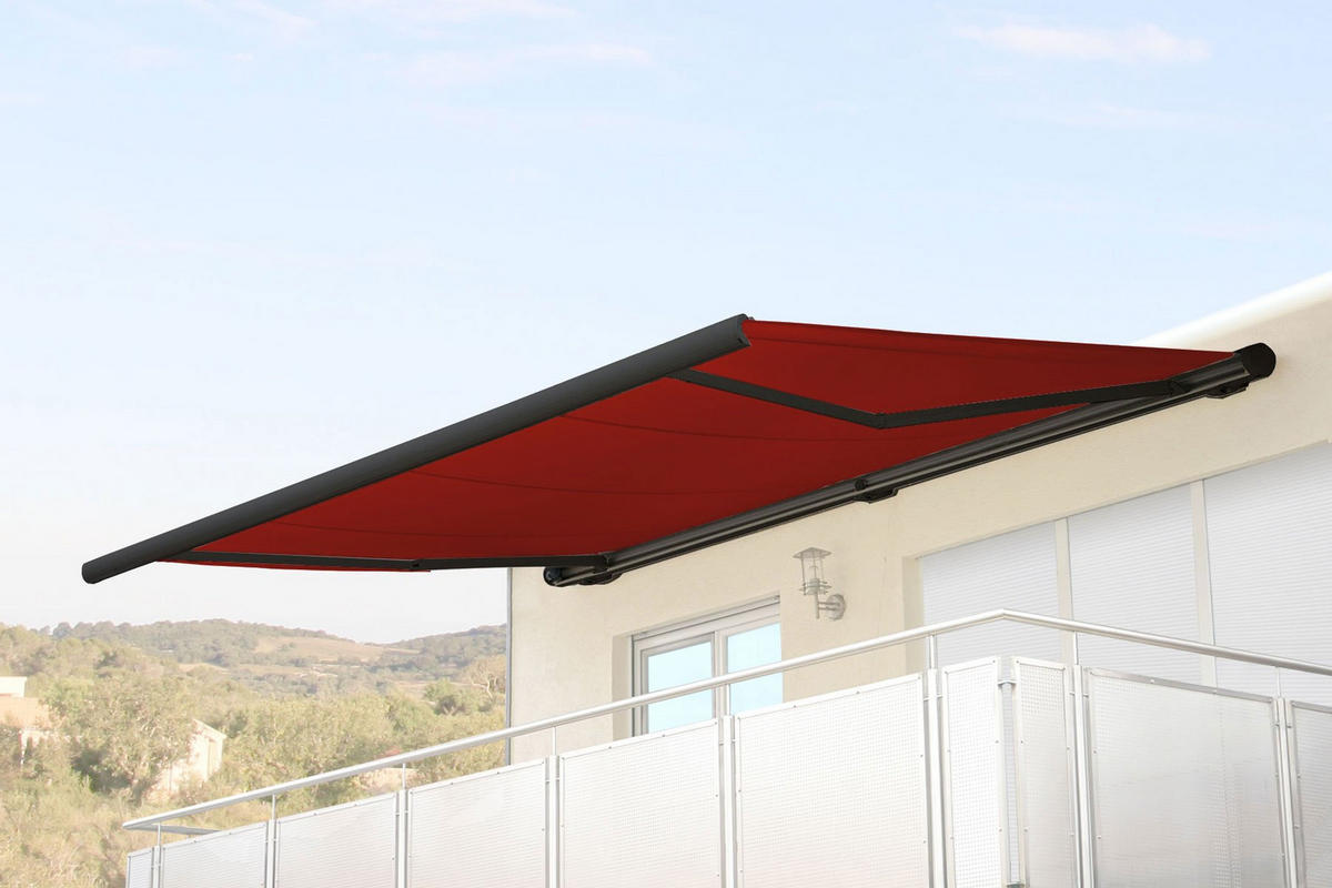 ELEKTRISCHE KASSETTENMARKISE Bordeaux, Anthrazit - Bordeaux/Anthrazit, Textil (500/23/300cm) - MCW