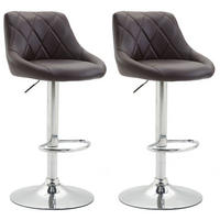 BARHOCKER Lazio 2er Set 83-104x46x49 cm braun - Braun, Leder (46/83/49cm) - furnicato