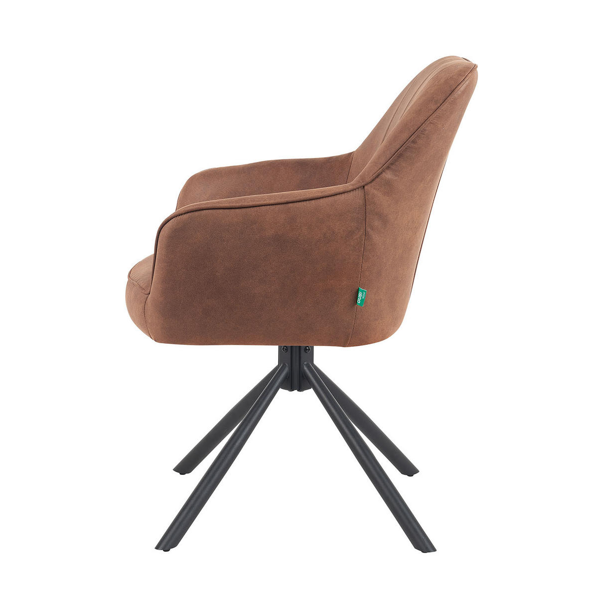 ARMLEHNSTUHL Mika-Piet 2er-Set - Schwarz/Braun, Textil/Metall (60/87/65cm) - DUBI Möbel