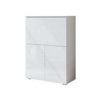KOMMODE / SCHREIBTISCH Vera 90 mit LED Beleuchtung - Weiß Hochglanz/Alufarben, Holzwerkstoff/Kunststoff (90/126/42cm) - MIRJAN24
