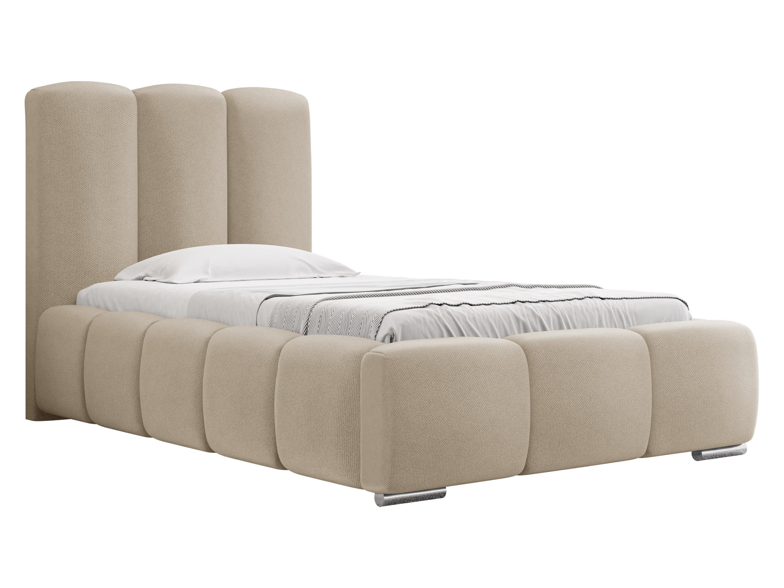 POLSTERBETT Wizko 90 - Chromfarben/Naturfarben, Holz/Metall (90/200cm) - MIRJAN24