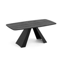 ESSTISCH Myron - Anthrazit/Schwarz, Holzwerkstoff/Metall (80/160/76cm) - Meblini