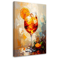LEINWANDBILD Aperol Cocktail Frucht 80x120cm - Beige, Textil (80/120cm) - Feeby