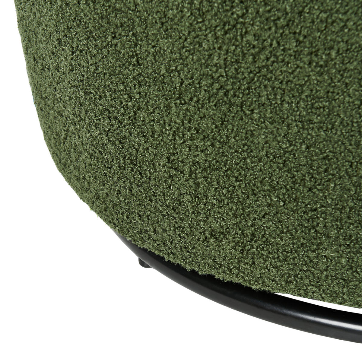 DREHSESSEL Bouclé Dunkelgrün Davik - Schwarz/Grün, Textil (62/67/63cm) - Beliani
