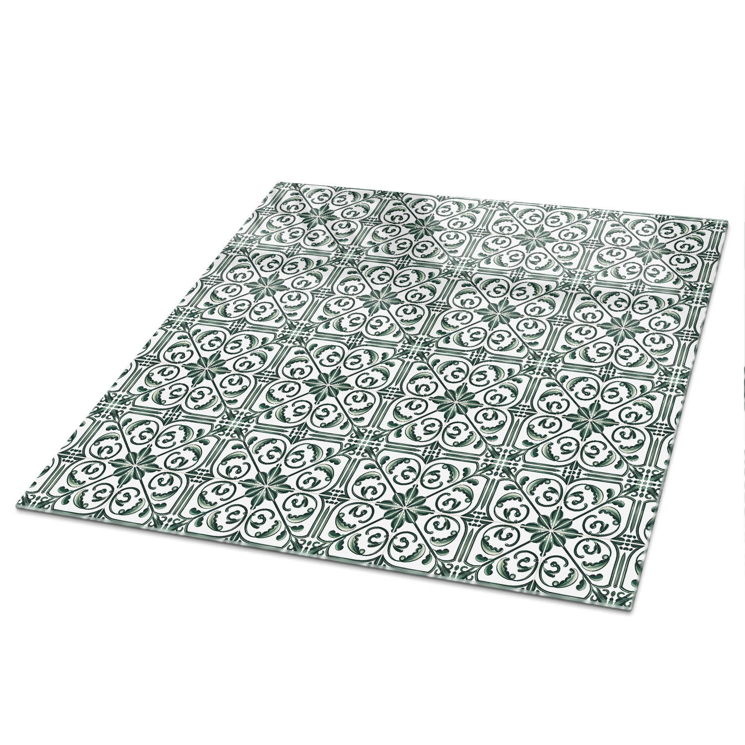 TISCHPLATTE 50x50 cm – Vintage-Stil - Grün, Glas (50/50/0.4cm) - Wallfluent