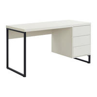 SCHREIBTISCH mit 3 Schubladen - MDF & Metall - Beige & Schwarz - TIMFIA - Beige, Holz (140/60/75cm) - Pascal Morabito