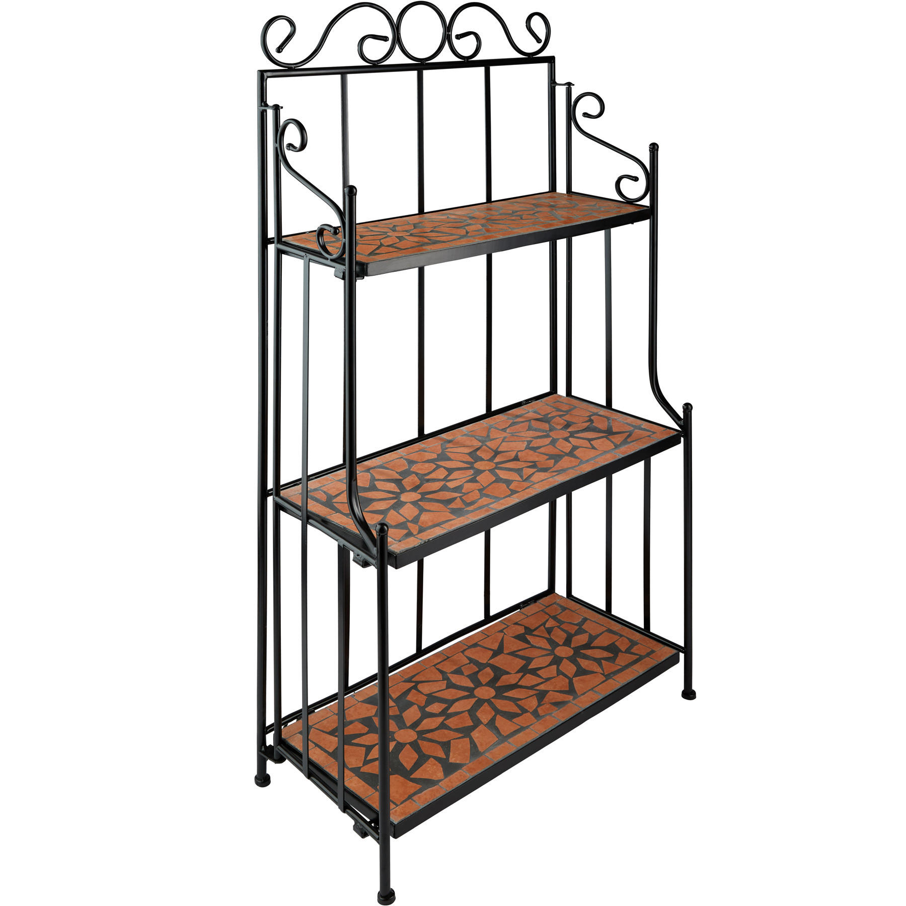 METALLREGAL , 61 x 29 x 114 cm, terracotta - Terracotta, Metall (29/114/61cm) - tectake