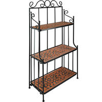 METALLREGAL , 61 x 29 x 114 cm, terracotta - Terracotta, Metall (29/114/61cm) - tectake