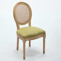 STUHL-SET DE-36325 2 Stück mit Rattan-Rückenlehne Olivgrün - Olivgrün, Holz (49/95/59.5cm) - ComfortXL