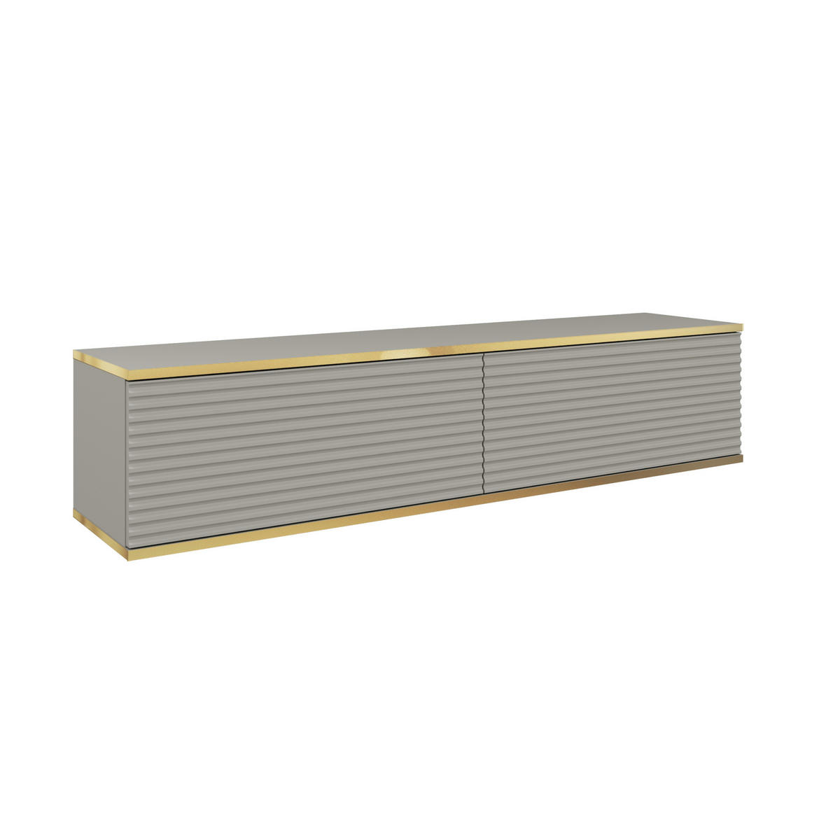 HÄNGEBOARD Banff RTV135 MDF – Graues Matt, Artisan Eiche - Grau, Glas/Holzwerkstoff (135/30/32cm) - Komodee