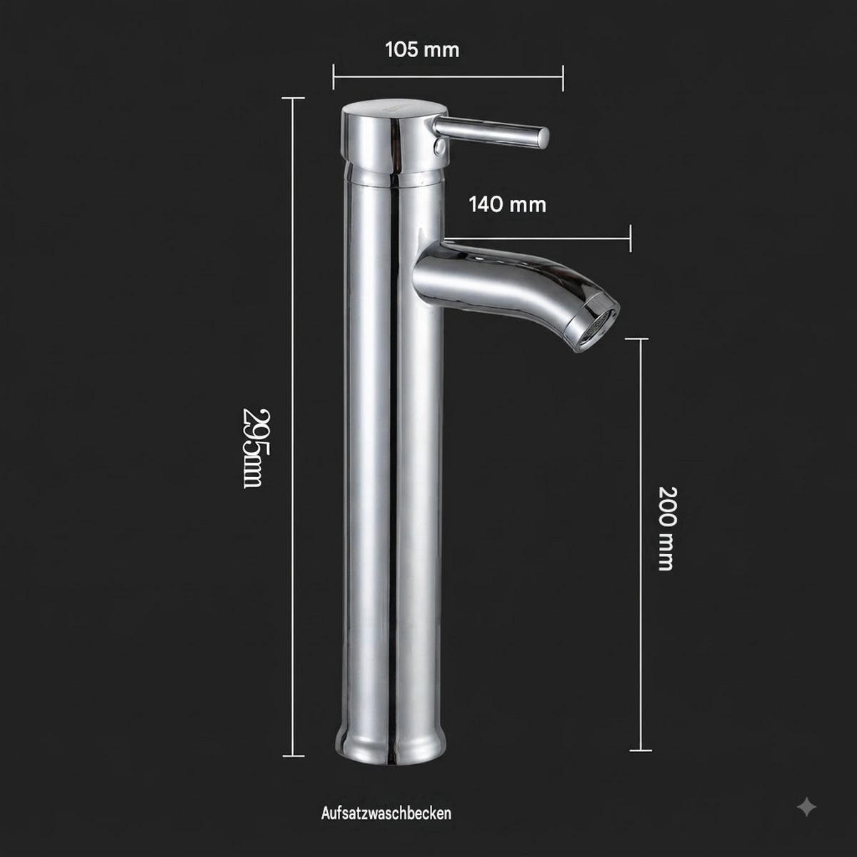 BADEZIMMERARMATUR, inklusive eines 60 cm langen flexiblen Schlauchs (29,5 x 10,5 cm), silberfarben. - Silberfarben, Metall (35/10/20cm) - Vallsero