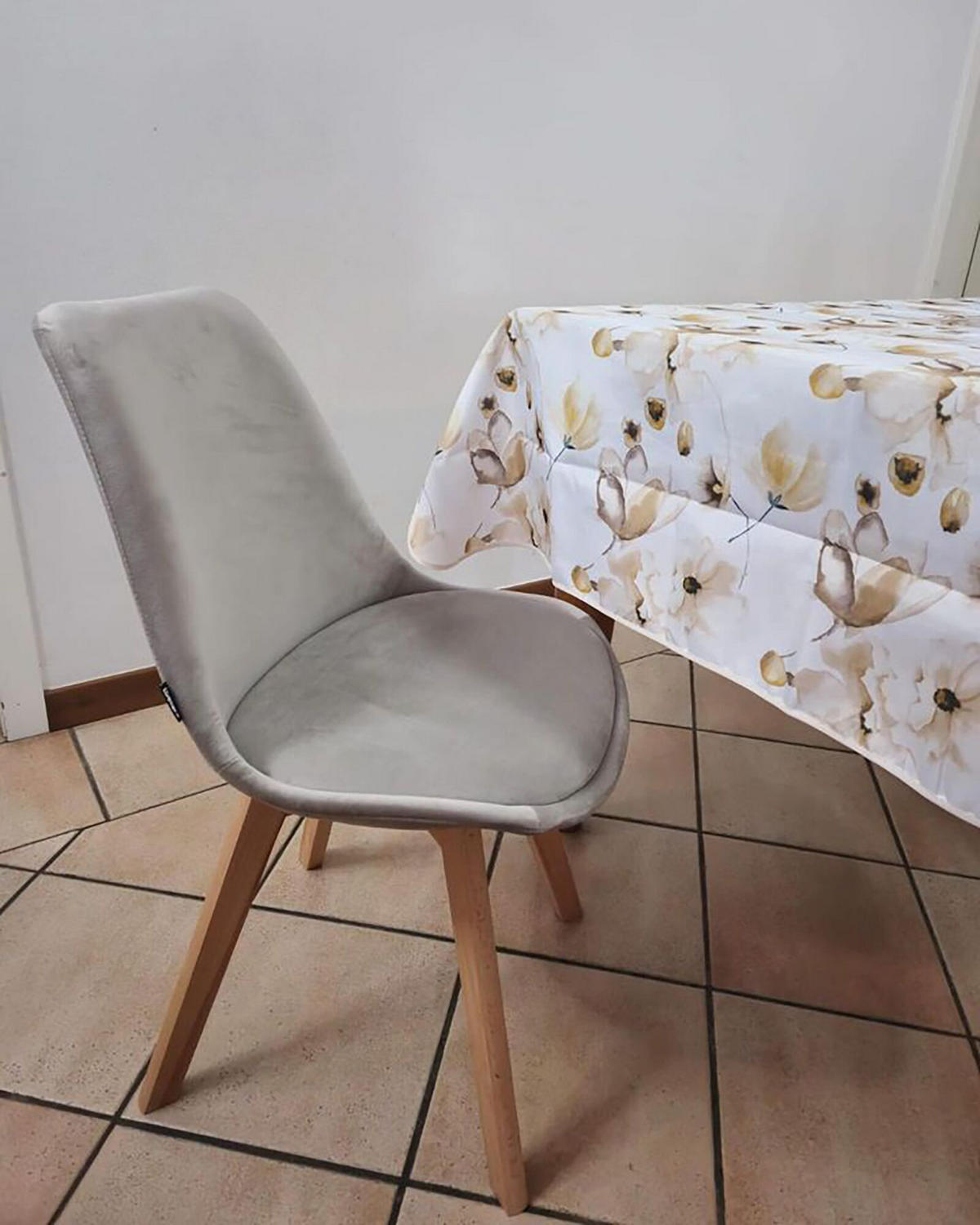 JÍDELNÍ ŽIDLE sada 2 ks Sametová látka Béžová Dakota - béžová, dřevo/textil (47/84/57cm) - Beliani