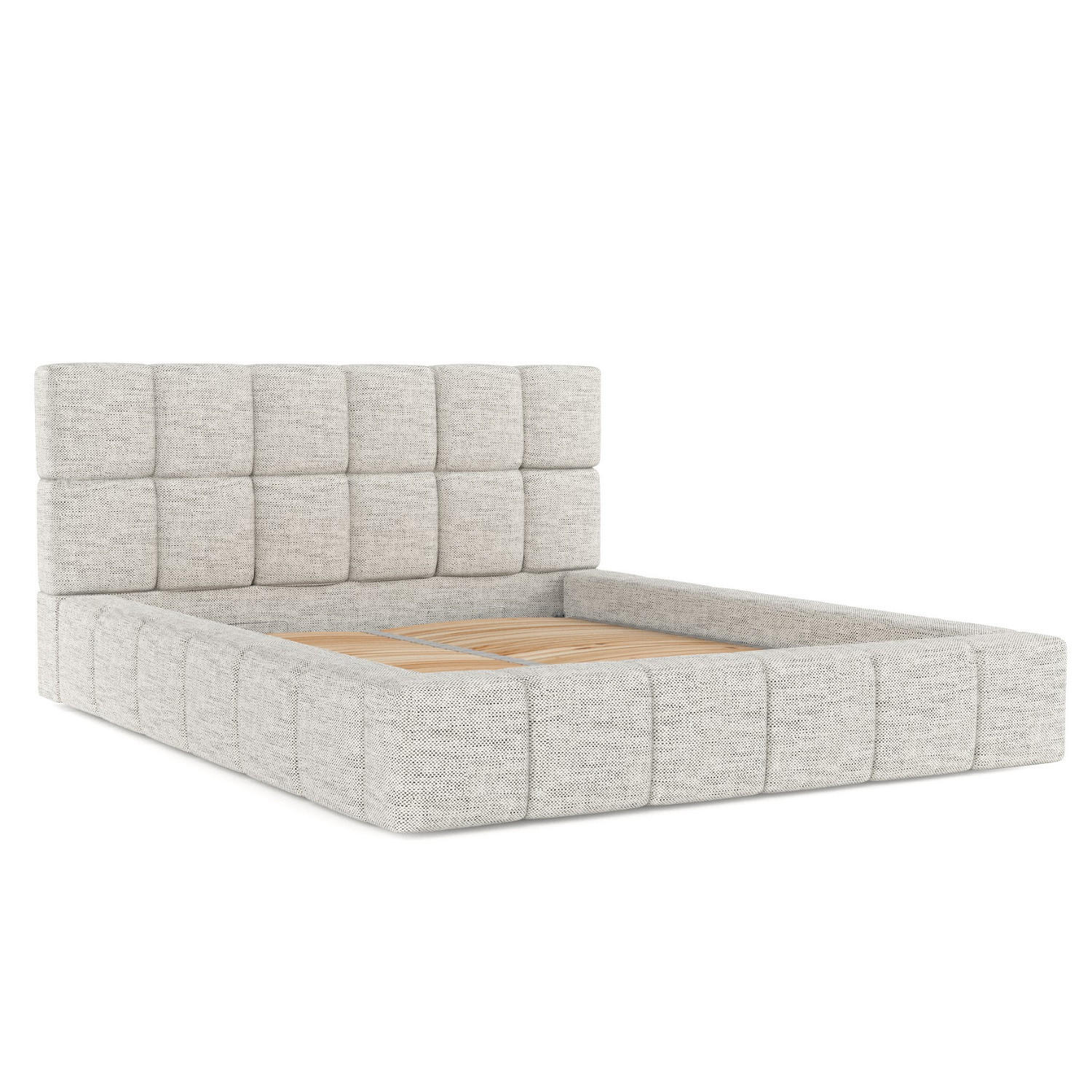 POLSTERBETT Paros mit Stauraum 160/200 cm Hellgrau im Modesto Stoff - Hellgrau/Schwarz, Holz/Holzwerkstoff (160/200cm) - AltaBeds