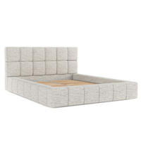 POLSTERBETT Paros mit Stauraum 160/200 cm Hellgrau im Modesto Stoff - Hellgrau/Schwarz, Holz/Holzwerkstoff (160/200cm) - AltaBeds