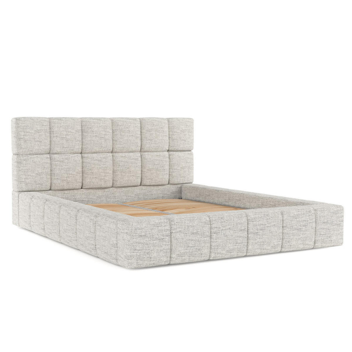 POLSTERBETT Paros mit Stauraum 160/200 cm Hellgrau im Modesto Stoff - Hellgrau/Schwarz, Holz/Holzwerkstoff (160/200cm) - AltaBeds