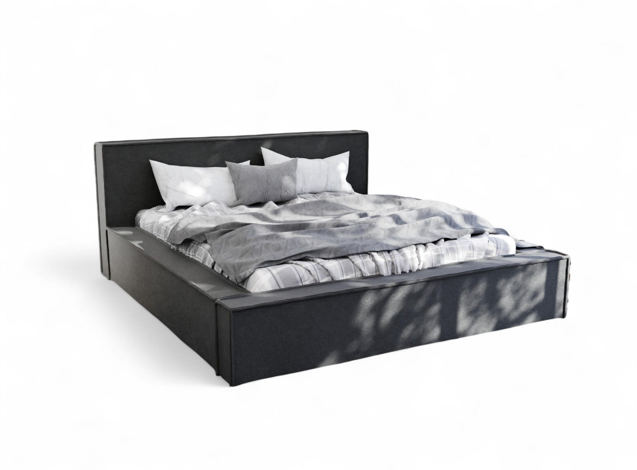 POLSTERBETT Aldana Komplettset - Schwarz, Holzwerkstoff/Textil (120/200cm) - Fun Möbel