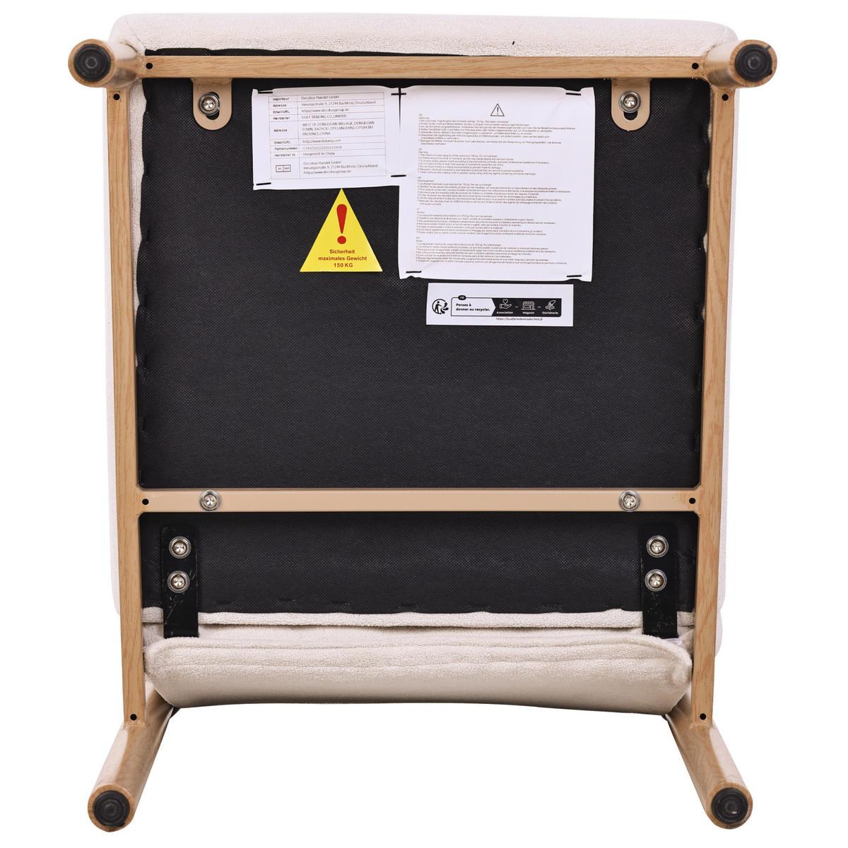 ESSZIMMERSTUHL 4er-Set gepolstert Sherpa Beige Eichenholz-Optik - Beige, Holz (52/80.5/46.1cm) - Meubliv