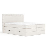 BOXSPRINGBETT Rosabel Creme 180/200 cm mit Matratze und Topper - Creme/Schwarz, Holz/Holzwerkstoff (180/200cm) - Maison de Reve