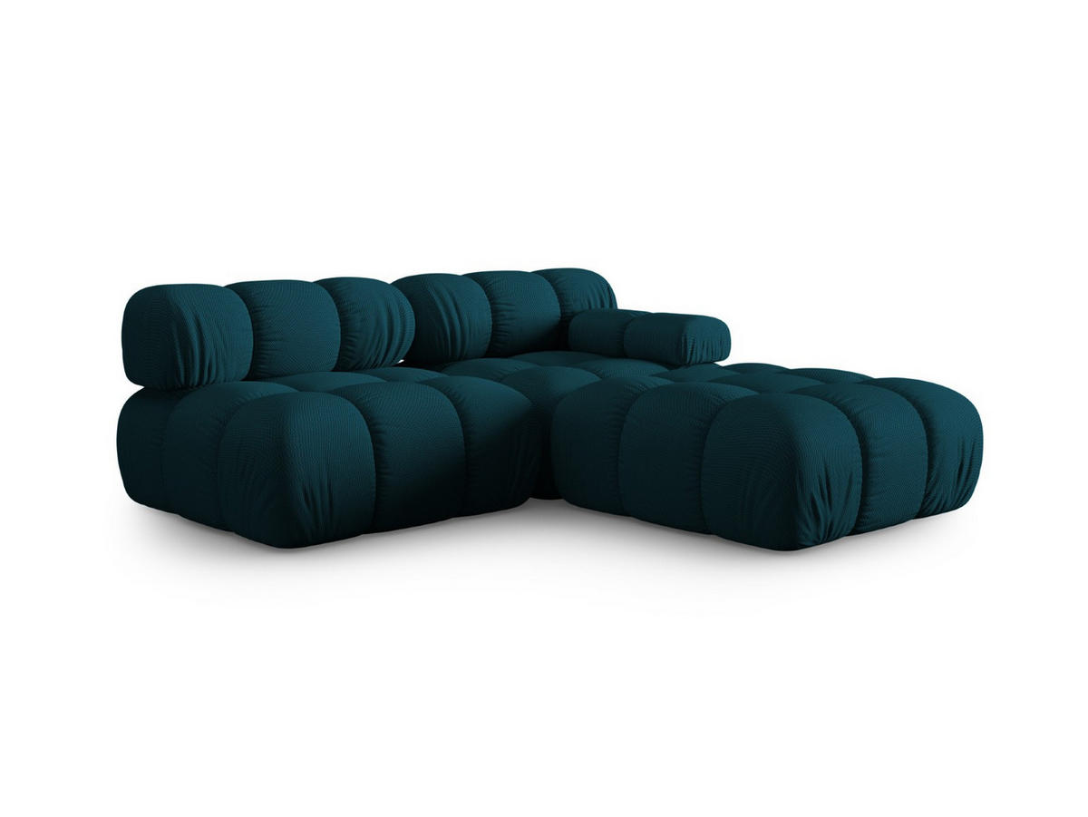 SOFA modular rechts Bellis aus 3D-Stoff marineblau 4 Sitzplätze - Blau, Textil (282/70/94cm) - Micadoni
