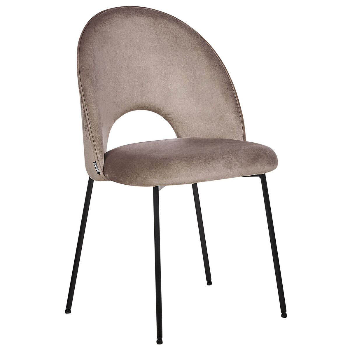 STUHL 2er-Set Samtstoff taupe Covelo - Beige/Schwarz, Textil (46/84/45cm) - Beliani