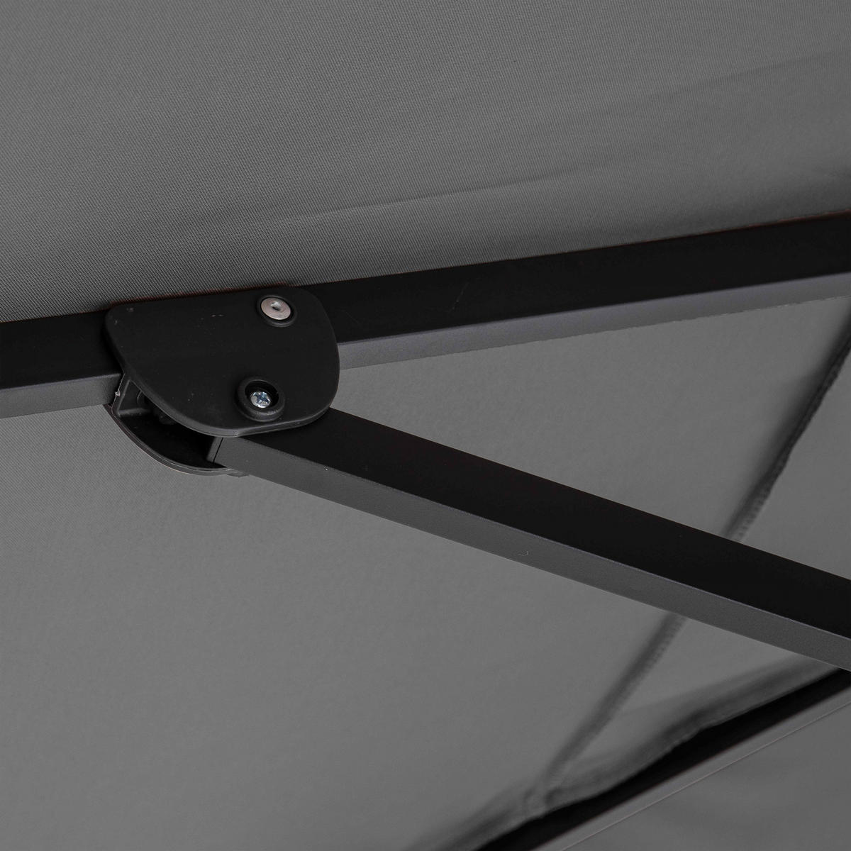 SONNENSCHIRM 3x4m mit 4 Gewichtsplatten, Grau - Grau, Metall (400/300cm) - Oviala